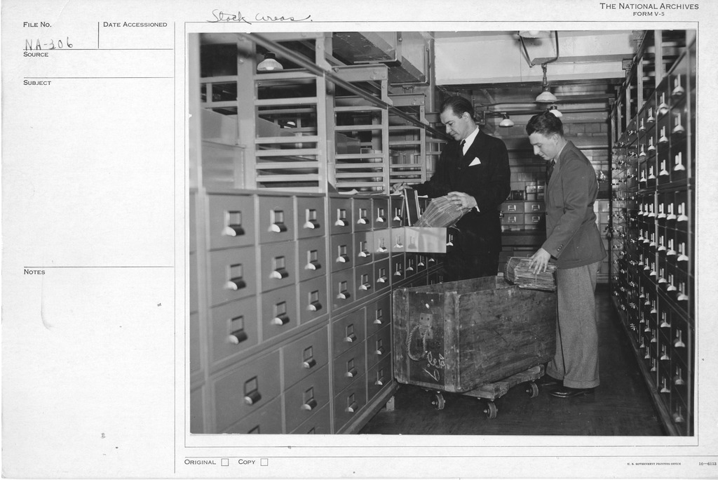 Photograph of Stack Area - National Archives events and personnel